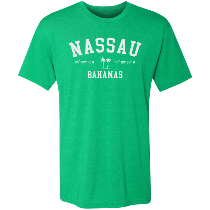 Nassau Bahamas Coordinates Tri-Blend Tee