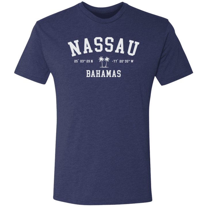 Nassau Bahamas Coordinates Tri-Blend Tee