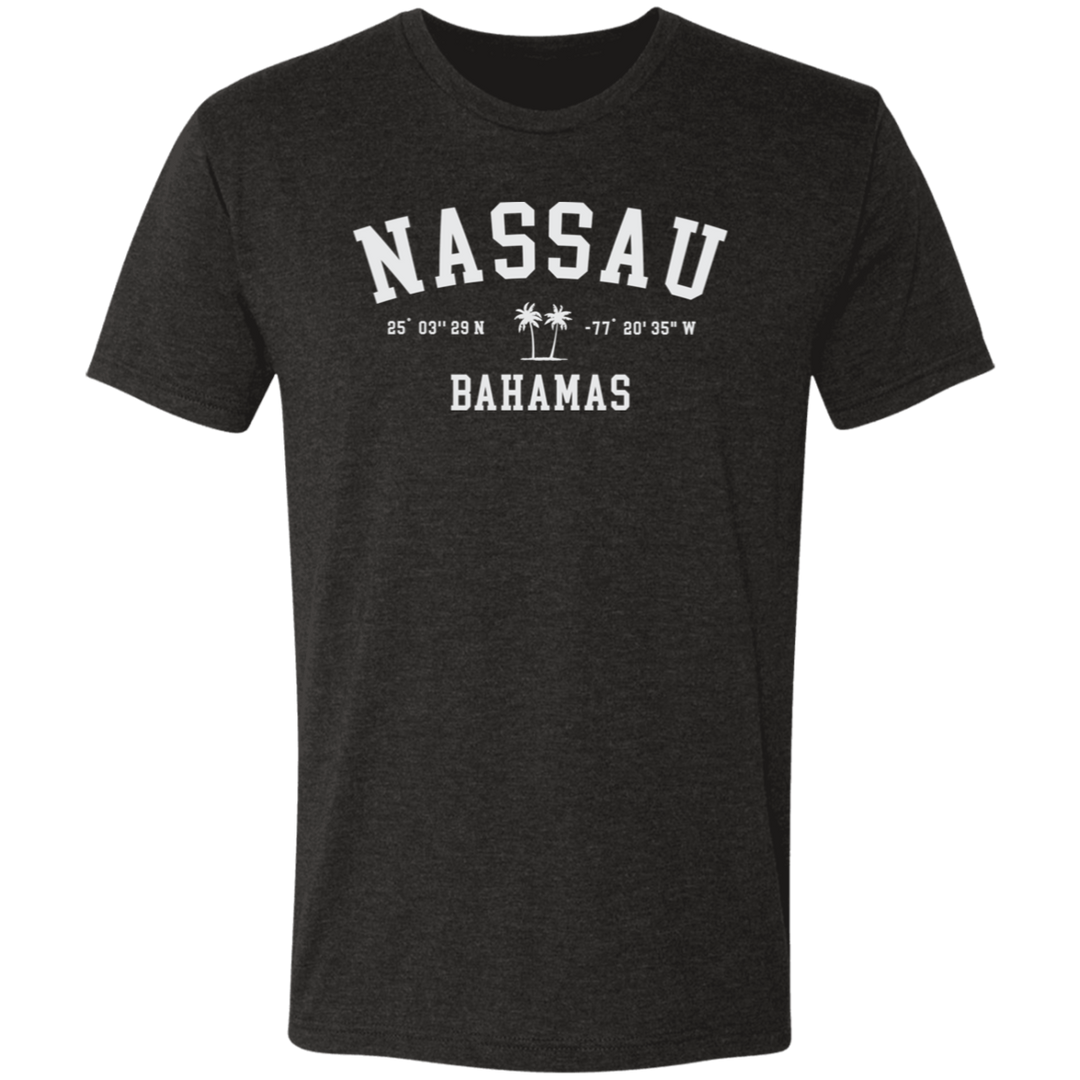 Nassau Bahamas Coordinates Tri-Blend Tee