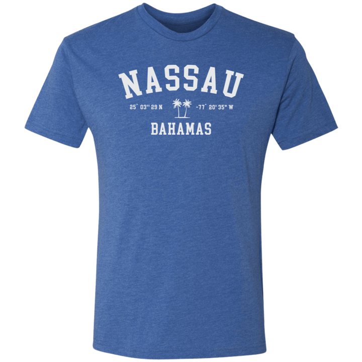 Nassau Bahamas Coordinates Tri-Blend Tee