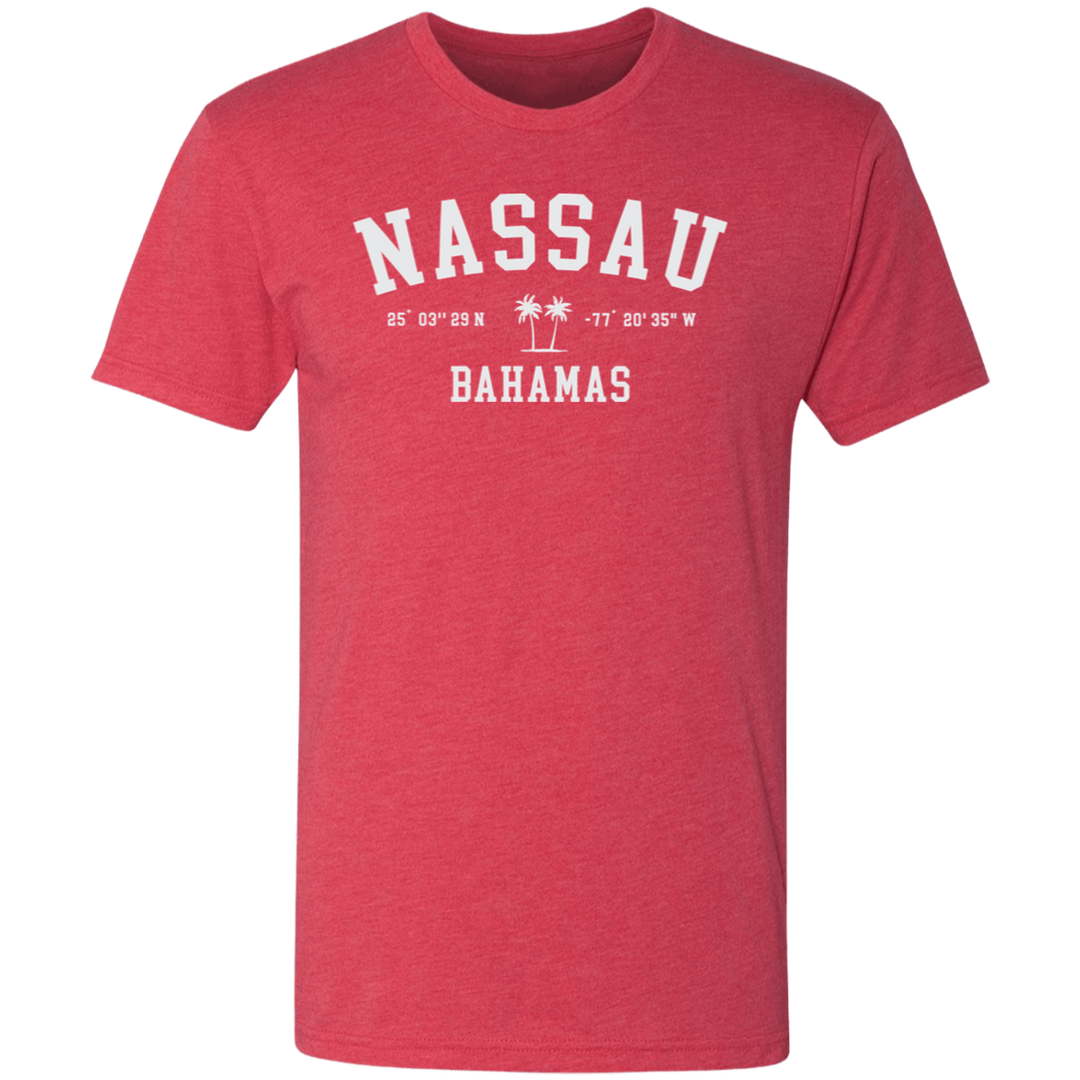 Nassau Bahamas Coordinates Tri-Blend Tee