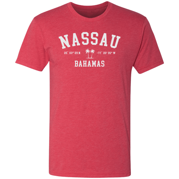 Nassau Bahamas Coordinates Tri-Blend Tee